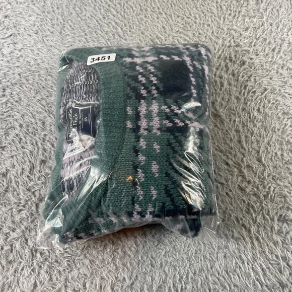 Abercrombie Fitch Plaid Cropped Sweater Green Pink Womens Size XS - Picture 9 of 9